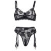 Subblime - Set De 3 Piezas Sujetador + Tanga + Liga Estampado Floral - Imagen 18
