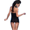 Chilirose - Cr 3859 Babydoll & Tanga Negro/azul S/m - Imagen 6