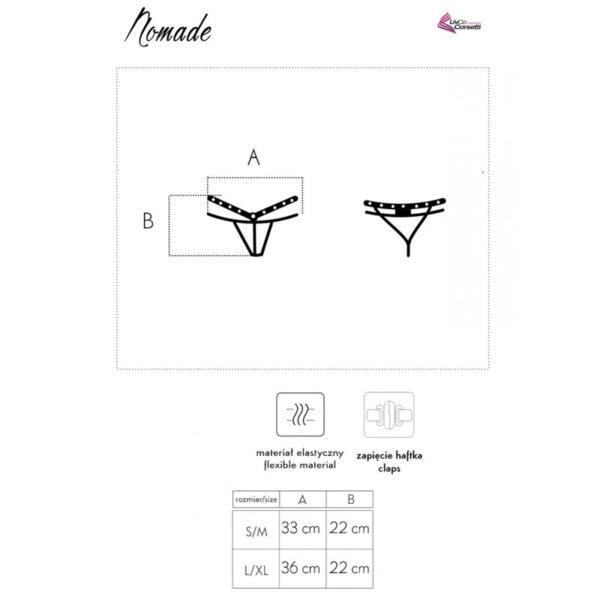 Livco Corsetti Fashion - Nomade Tanga Crotchless Negro S/M - Imagen 7
