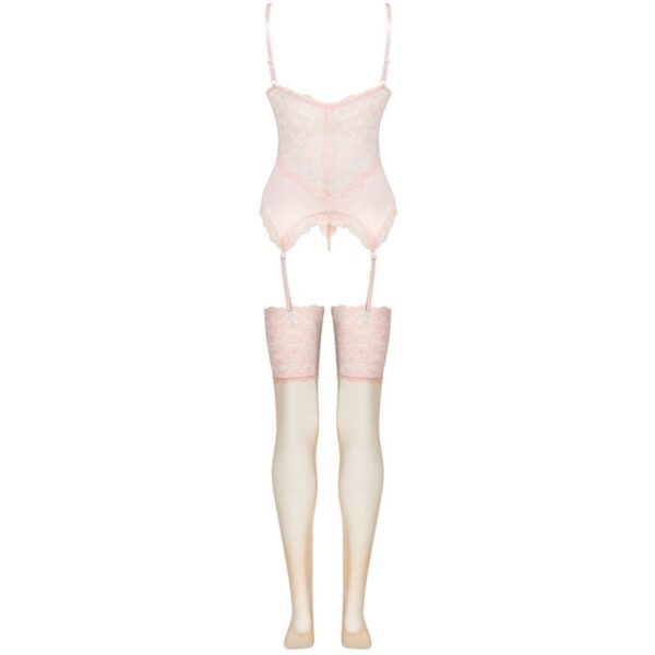 Livco Corsetti Fashion - Persinne Peach Set Corset + Panty + Medias - Imagen 4