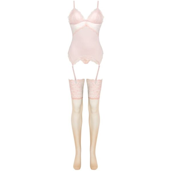 Livco Corsetti Fashion - Persinne Peach Set Corset + Panty + Medias - Imagen 8