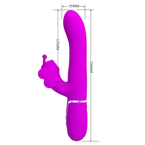 Pretty Love - Vibrador Rabbit Multifunción 4 En 1 Mariposa Fucsia - Imagen 7
