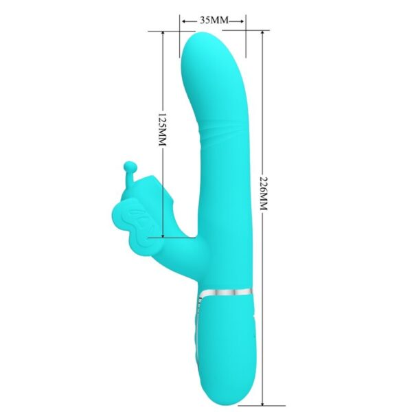 Pretty Love - Vibrador Rabbit Multifunción 4 En 1 Mariposa Verde Agua - Imagen 7