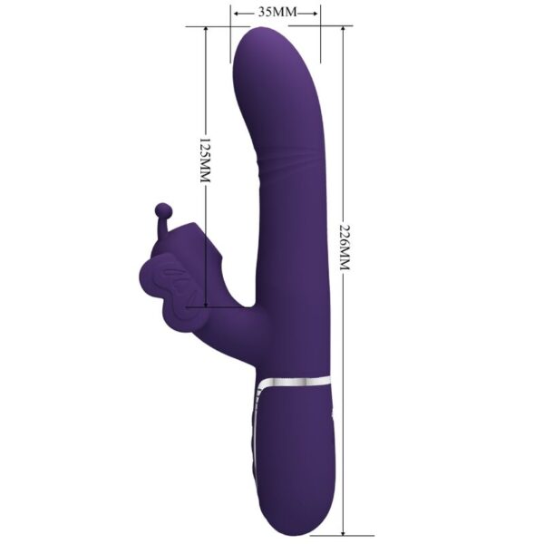 Pretty Love - Vibrador Rabbit Multifunción 4 En 1 Mariposa Morado - Imagen 7
