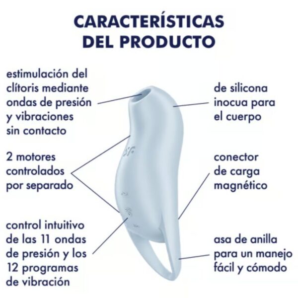 Satisfyer - Pocket Pro 1 Estimulador Clítoris Azul Claro - Imagen 4