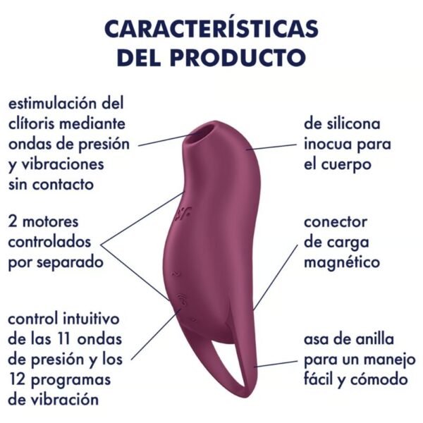Satisfyer - Pocket Pro 1 Estimulador Clítoris Granate - Imagen 4