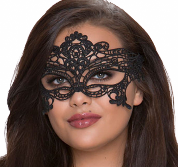 Queen Lingerie - Antifaz De Encaje Ancho Negro