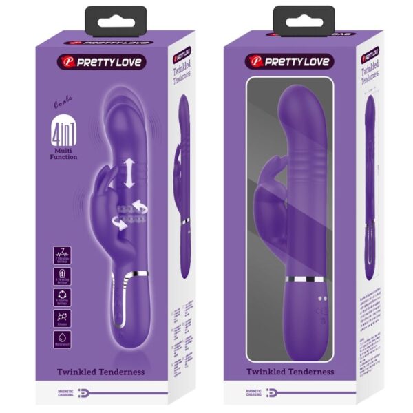 Pretty Love - Coale Vibrador Rabbit 4 En 1 Morado - Imagen 10