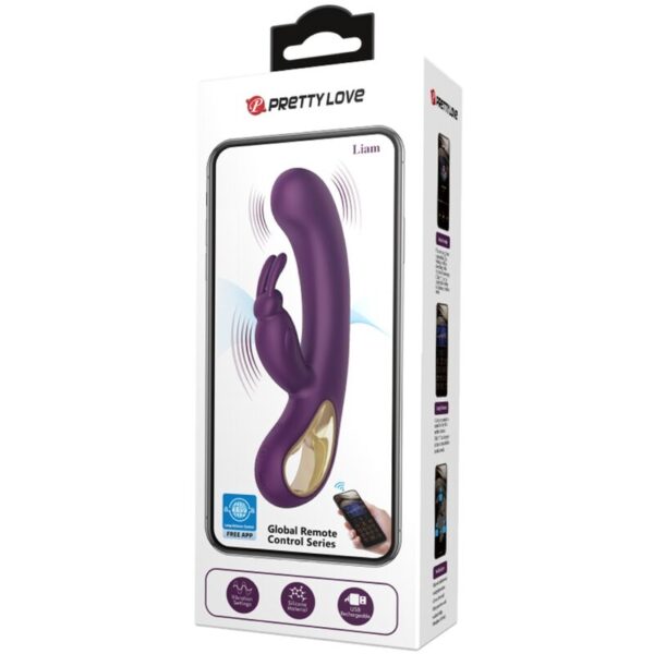 Pretty Love - Liam Vibrador Rabbit &Amp; Estimulador Punto G Morado - Imagen 4