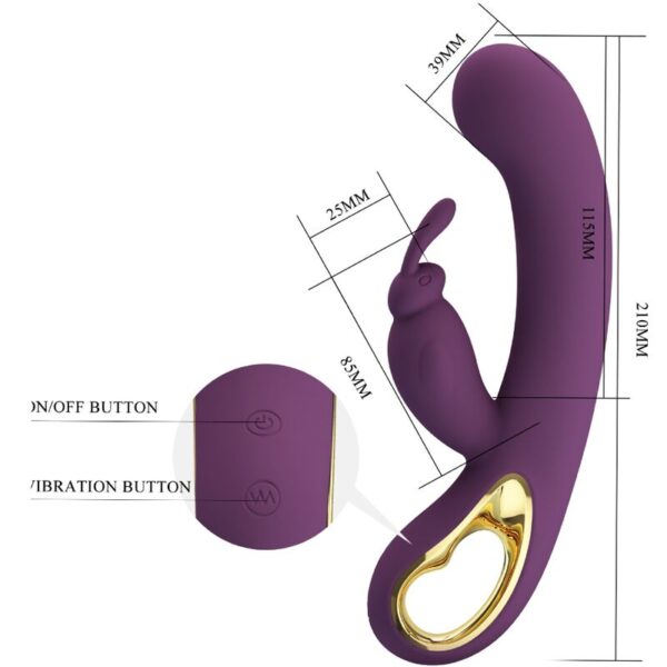 Pretty Love - Liam Vibrador Rabbit &Amp; Estimulador Punto G Morado - Imagen 3