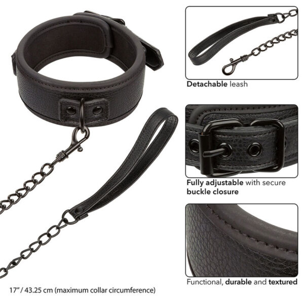 Calexotics - Nocturnal Collar Y Correa Cuero Ajustable Negro - Imagen 4