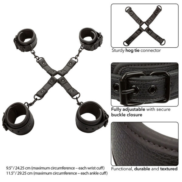 Calexotics - Nocturnal Conector Hog Tie Cuero Ajustable Negro - Imagen 4