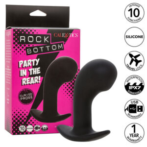 Calexotics - Rock Bottom Plug Anal Curvado 10 Vibraciones Silicona Negro