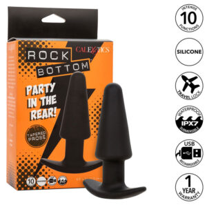 Calexotics - Rock Bottom Plug Anal CÓnico 10 Vibraciones Silicona Negro