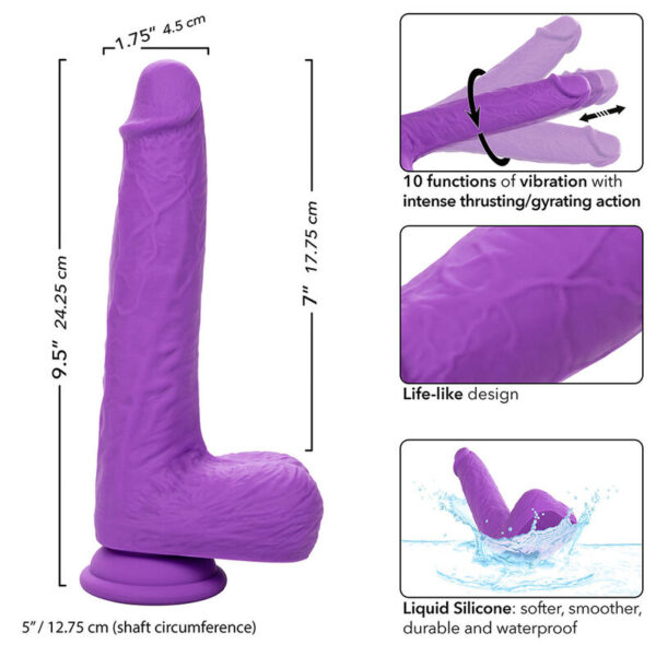 Calexotics - Studs Vibrador Recargable Y Giratorio 10 Vibraciones Violeta - Imagen 8