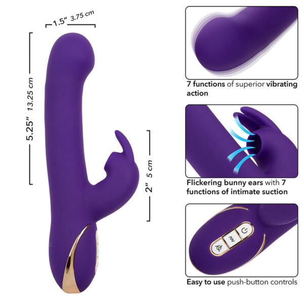 Calexotics - Jack Vibrador Rabbit Y Estimulador 7 Niveles De Vibración Y Succión Azul - Imagen 8