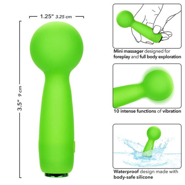 Calexotics - Neon Vibes The Bubbly Vibe Mini Masajeador 10 Vibraciones Verde - Imagen 7