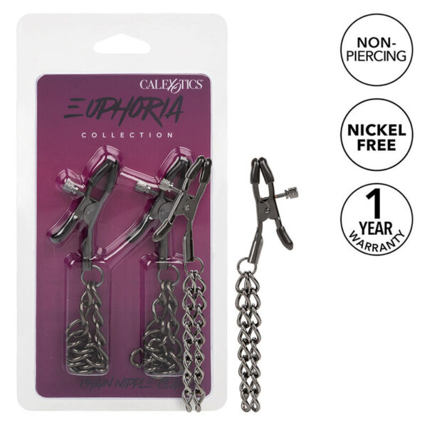 Calexotics - Euphoria Pinzas Pezones Con Cadena 14