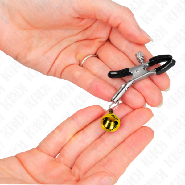 Kink - Pinzas Para Pezones Con Campanilla Dorada 6 Cm - Imagen 3