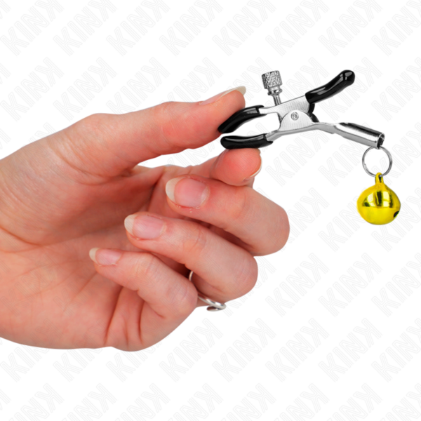 Kink - Pinzas Para Pezones Con Campanilla Dorada 6 Cm - Imagen 4