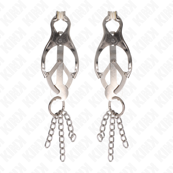 Kink - Pinzas Para Pezones Estilo Japonés Con Cadenas Plateado - Imagen 2
