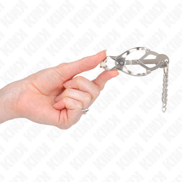 Kink - Pinzas Para Pezones Estilo Japonés Con Cadenas Plateado - Imagen 4