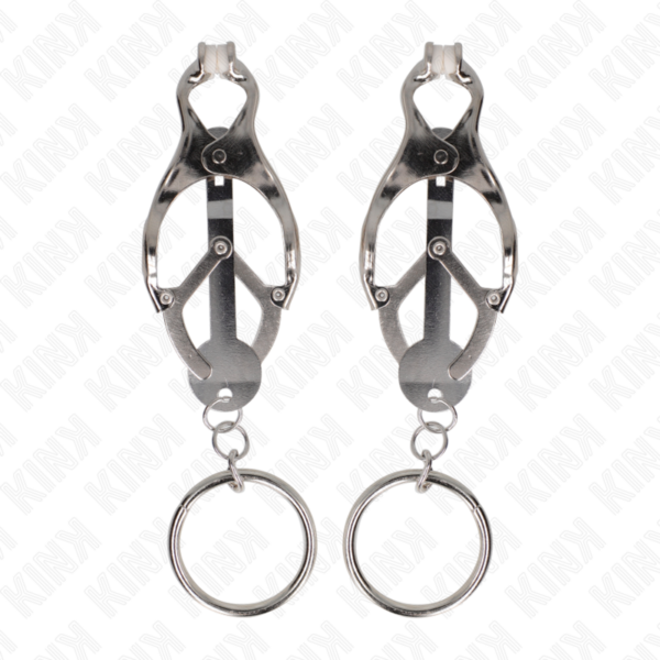 Kink - Pinzas Para Pezones Estilo Japonés Con Aros Plateado - Imagen 2