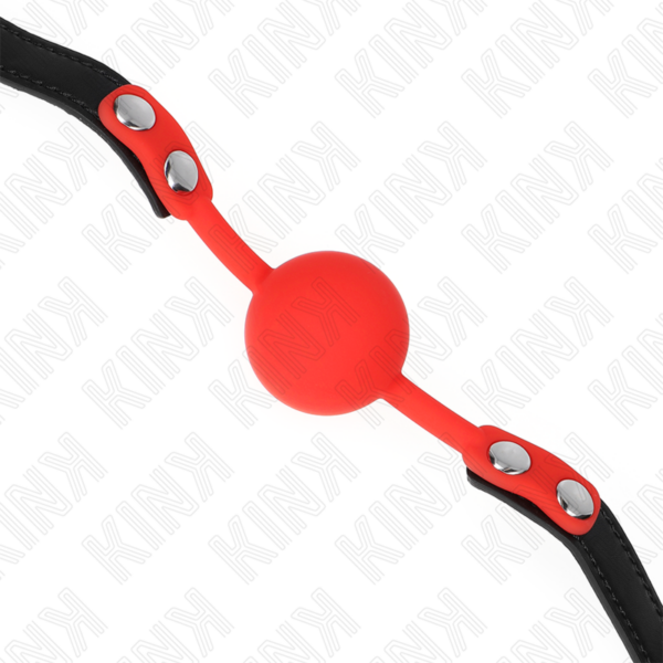 Kink - Mordaza De Bola 4 Cm De Silicona Roja 60 X 2 Cm - Imagen 3