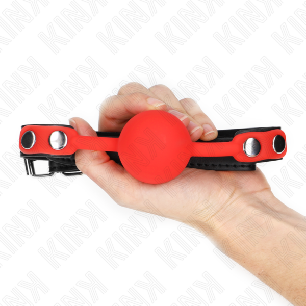 Kink - Mordaza De Bola 4 Cm De Silicona Roja 60 X 2 Cm - Imagen 4