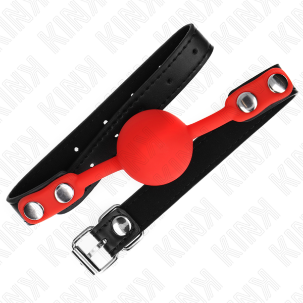 Kink - Mordaza De Bola 4 Cm De Silicona Roja 60 X 2 Cm - Imagen 2