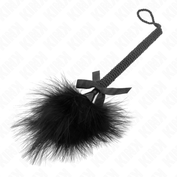 Kink - Masajeador De Cuerda De Nailon Con Plumas Para Cosquillas Y Lazo Negro 25 Cm - Imagen 4