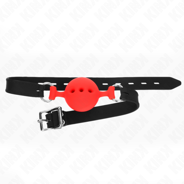 Kink - Mordaza 55 X 2 Cm De Bola 4.5 Cm De Silicona Completa Talla M Rojo Ajustable 35-51 Cm - Imagen 3