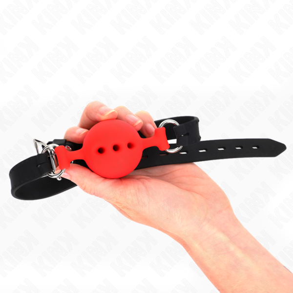 Kink - Mordaza 55 X 2 Cm De Bola 4.5 Cm De Silicona Completa Talla M Rojo Ajustable 35-51 Cm - Imagen 2