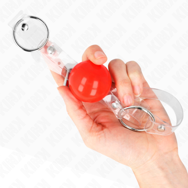 Kink - Mordaza De Bola Roja De Pvc Transparente Ajustable - Imagen 3