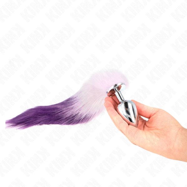 Kink - Plug Anal Talla L 10 X 4 Cm Con Cola Sintética 40 Cm Violeta - Imagen 3