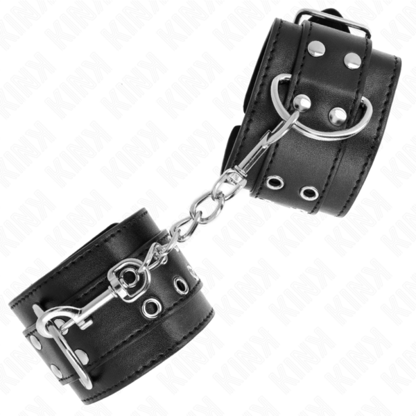 Kink - Muñequeras Con Doble Línea De Tachuelas Negro Austable 19-26 Cm - Imagen 2
