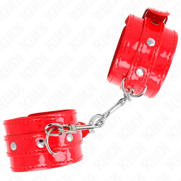 Kink - Muñequeras Con Tachuelas Rojo Ajustable 23-33 Cm - Imagen 2