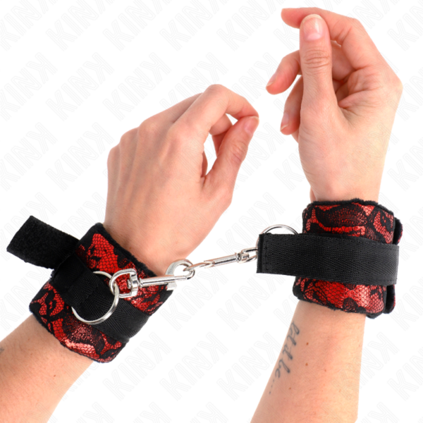 Kink - Muñequeras Diseño Escándalo Rojo-Negro - Imagen 4