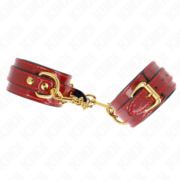 Kink - Muñequeras Joanna Angel Rojo Ajustable Con Cadena Dorado 16.5-26 Cm X 4 Cm - Imagen 2