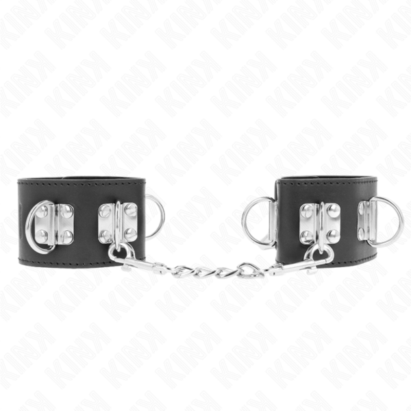 Kink - Muñequeras Multiposición Con Cierre Candado Negro Ajustable 16-23 Cm X 5.5 Cm
