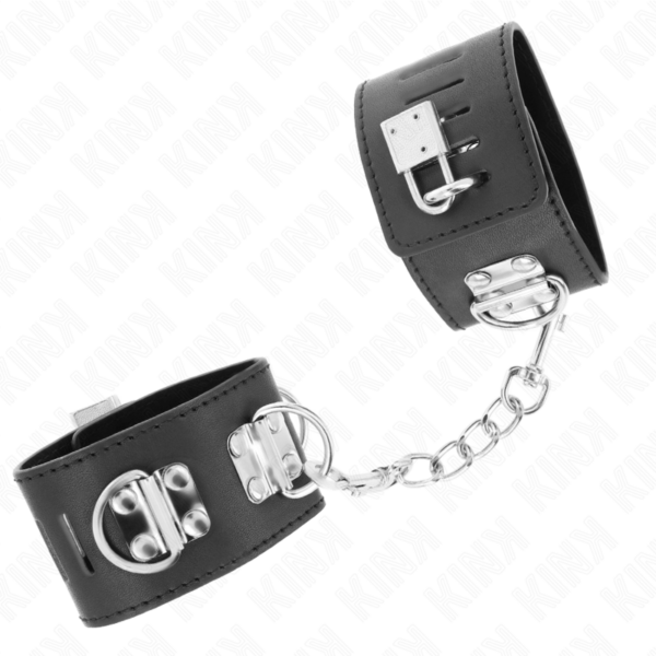 Kink - Muñequeras Multiposición Con Cierre Candado Negro Ajustable 16-23 Cm X 5.5 Cm - Imagen 2