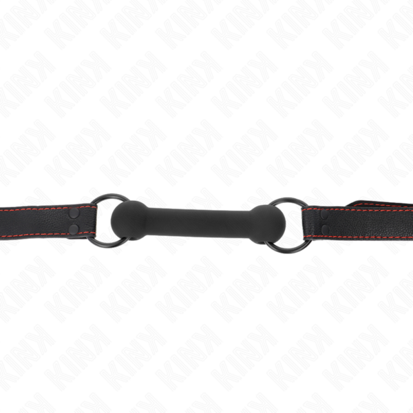 Kink - Mordaza Forma De Hueso Con Correa Polipiel Negro Ajustable 41-57 Cm - Imagen 3