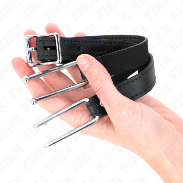 Kink - Mordaza Gancho De Metal 11.5 Cm Con Correa De Polipiel Ajustable 39-58 Cm X 2 Cm - Imagen 3