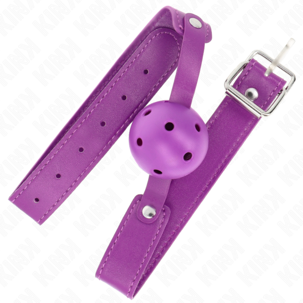 Kink - Mordaza De Bola 4.5 Cm Transpirable Morado 65 X 2.5 Cm - Imagen 2