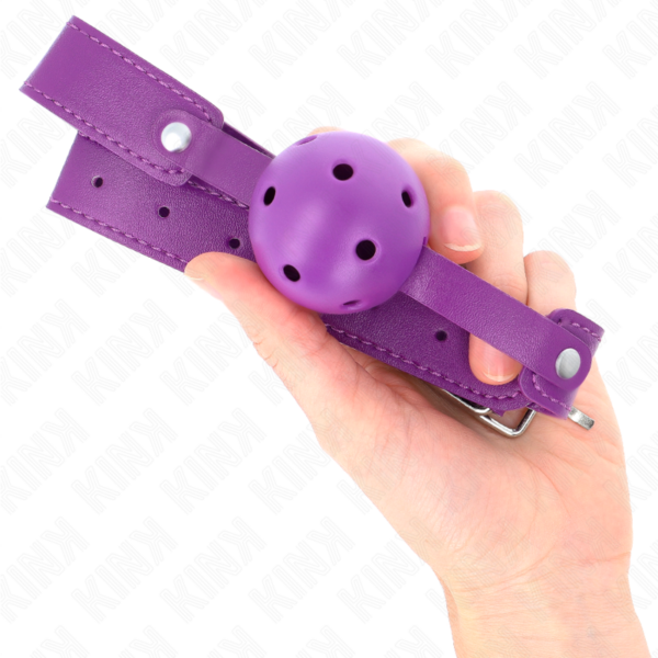 Kink - Mordaza De Bola 4.5 Cm Transpirable Morado 65 X 2.5 Cm - Imagen 4