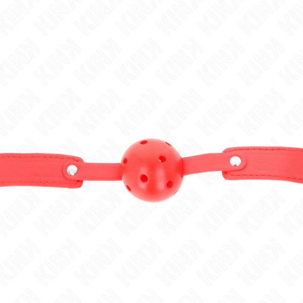 Kink - Mordaza De Bola 4.5 Cm Transpirable Rojo 65 X 2.5 Cm - Imagen 4