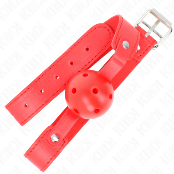 Kink - Mordaza De Bola 4.5 Cm Transpirable Rojo 65 X 2.5 Cm - Imagen 2