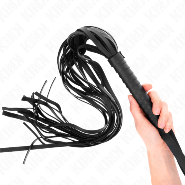 Kink - Látigo De Cola Larga Y Mango Corto Negro 70 Cm - Imagen 4
