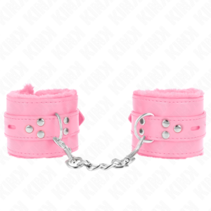 Kink - MuÑequeras Forradas Con Agujeros Cuadrados Rosa Y Correa Rosa Ajustable 17-29 Cm X 6 Cm