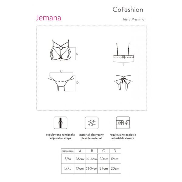 Livco Corsetti Fashion - Jemana Cf 90414 Sujetador + Tanga Negro S/M - Imagen 5